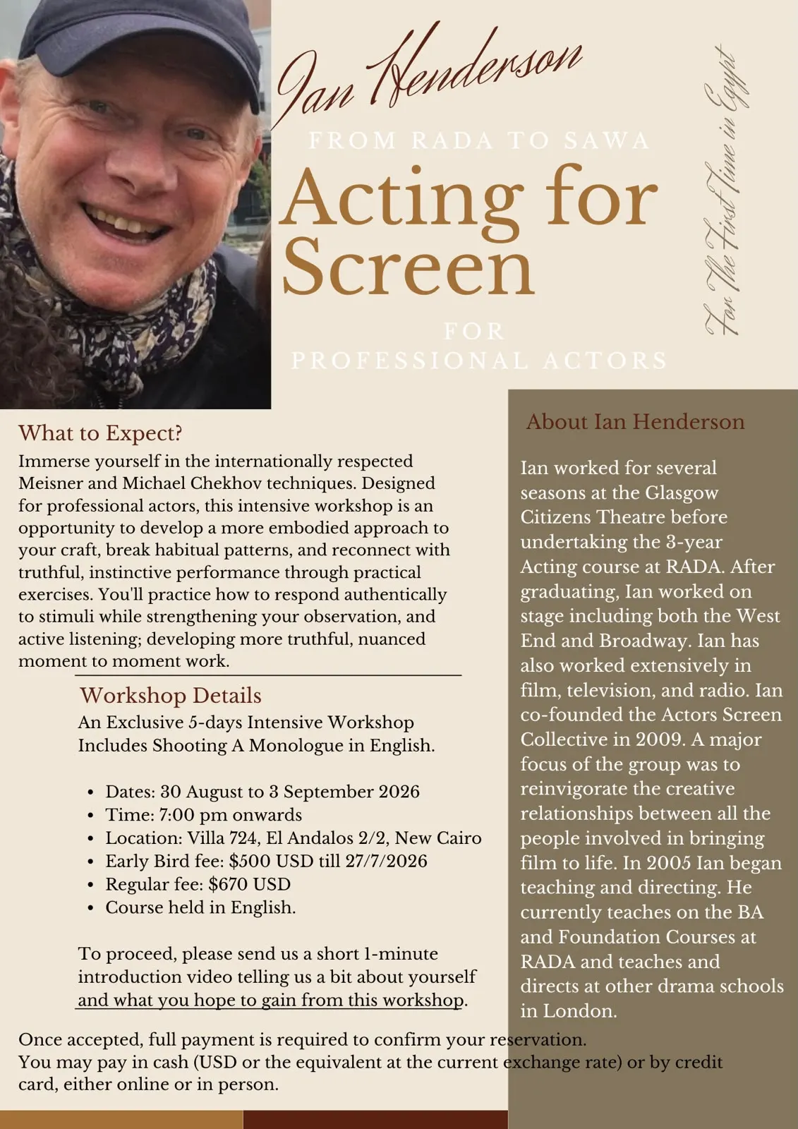 Acting For screen